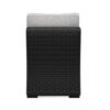 Tira Outdoor Modular Armless Chair, Black Woven Wicker, Gray Nuvella