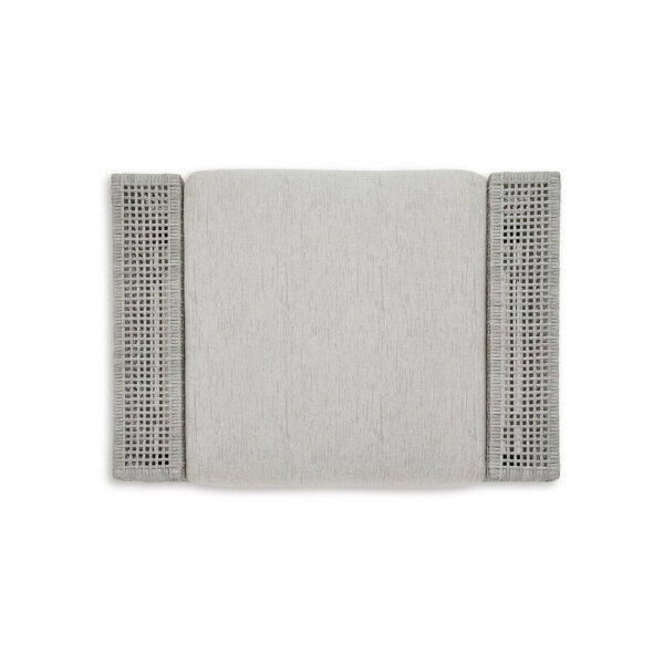 1502202669922f8071d48.jpeg Yami Outdoor Ottoman, 35 Inch, Gray Woven Resin Wicker, Cushioned Seat