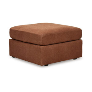Meso Oversized Square Ottoman, Spice Orange Nuvella Polyester, 32 Inch