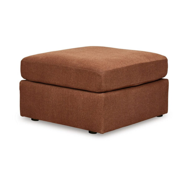 Meso Oversized Square Ottoman, Spice Orange Nuvella Polyester, 32 Inch