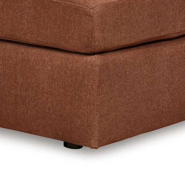 Meso Oversized Square Ottoman, Spice Orange Nuvella Polyester, 32 Inch