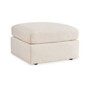 Meso Oversized Square Ottoman, Oyster Ivory Nuvella Polyester, 32 Inch