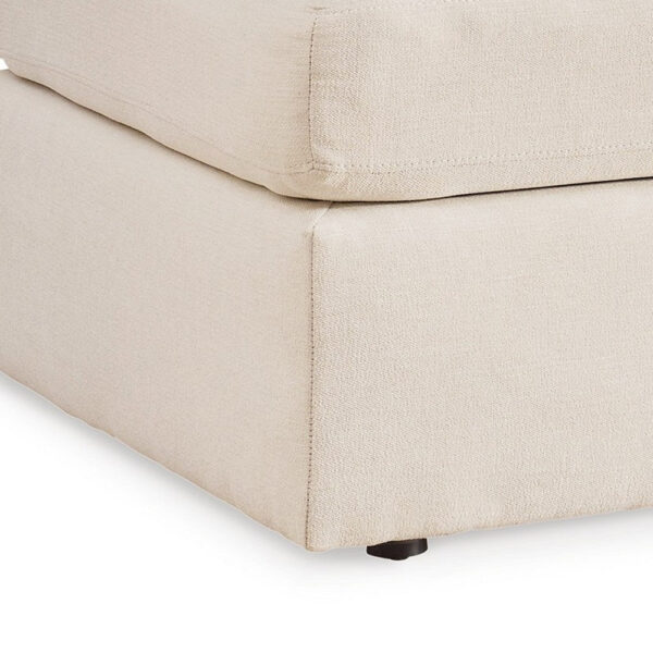 Meso Oversized Square Ottoman, Oyster Ivory Nuvella Polyester, 32 Inch