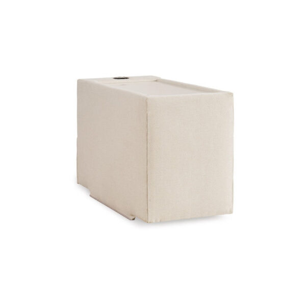 Meso Modular Console Side Table, Audio System, Ivory Nuvella, 37 Inch