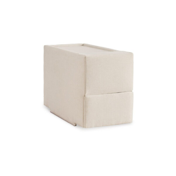 Meso Modular Console Side Table, Storage, Oyster Ivory Nuvella,37 Inch