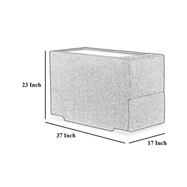 Meso Modular Console Side Table, Storage, Oyster Ivory Nuvella,37 Inch