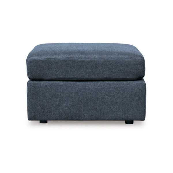 Meso Oversized Square Ottoman, Ink Blue Nuvella Polyester, 32 Inch