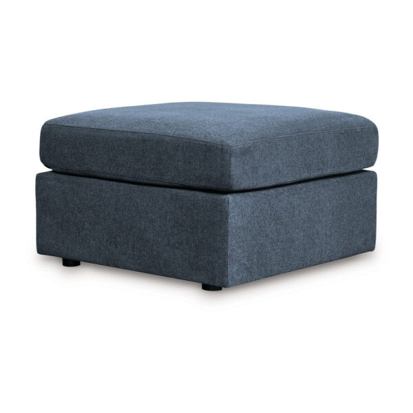 Meso Oversized Square Ottoman, Ink Blue Nuvella Polyester, 32 Inch