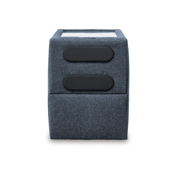 Meso Modular Console Side Table, Audio System Ink Blue Nuvella 37 Inch