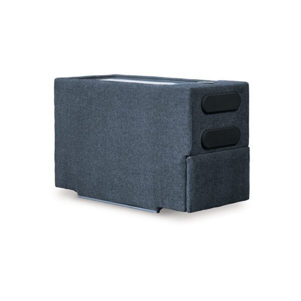 Meso Modular Console Side Table, Audio System Ink Blue Nuvella 37 Inch