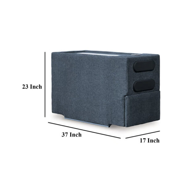 Meso Modular Console Side Table, Audio System Ink Blue Nuvella 37 Inch