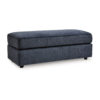 Alfie Oversized Ottoman Bench, Blue Polyester, 43 Inch Rectangular