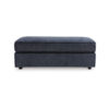 Alfie Oversized Ottoman Bench, Blue Polyester, 43 Inch Rectangular