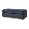 Alfie Oversized Ottoman Bench, Blue Polyester, 43 Inch Rectangular
