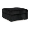 Addy Oversized Square Ottoman, Black Jumbo Corduroy Polyester, 39 Inch