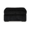 Addy Oversized Square Ottoman, Black Jumbo Corduroy Polyester, 39 Inch