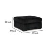 Addy Oversized Square Ottoman, Black Jumbo Corduroy Polyester, 39 Inch