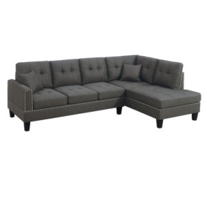 150220266992300f84733.jpeg Ena 2pc Sectional Sofa Set with Chaise, 2 Pillows, Dark Brown Linen