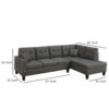 1502202669923019348fe.jpeg Ena 2pc Sectional Sofa Set with Chaise, 2 Pillows, Dark Brown Linen