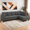 150220266992301b9bc3f.jpeg Ena 2pc Sectional Sofa Set with Chaise, 2 Pillows, Dark Brown Linen