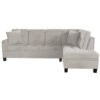 150220266992303819ccc.jpeg Dema 2pc Sectional Sofa Set, Chaise, 2 Pillows, Textured Beige Velvet