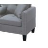Rema 3pc Sectional Sofa, Chaise, Ottoman, 2 Pillows, Light Gray Linen