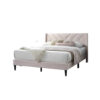Reno Queen Size Bed, Modern X Channel Tufted Pink Velvet Upholstery