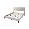 Reno Queen Size Bed, Modern X Channel Tufted Pink Velvet Upholstery