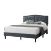 15022026699230ec259fe.jpeg Reo Queen Size Bed, Charcoal Gray Burlap Upholstered Curved Headboard