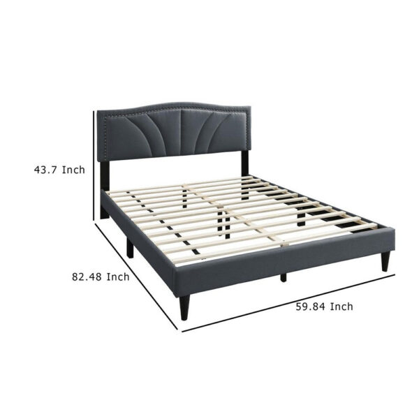 15022026699230f6112b0.jpeg Reo Queen Size Bed, Charcoal Gray Burlap Upholstered Curved Headboard