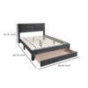 150220266992311c85367.jpeg Heo Queen Size Bed w Storage Drawer, Dark Gray Corduroy Upholstery