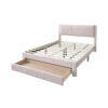 Peo Queen Size Bed w Storage Drawer, Light Pink Corduroy Upholstery