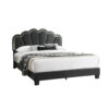 15022026699231864e8bf.jpeg Geny Queen Size Bed, Charcoal Gray Wool Upholstery and LED, Glam Arch