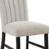Reo Dining Side Chair Set of 2, Vertical Tufted Gray Boucle, Black