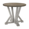 Koe 5pc Counter Height Round Table, Chair Set, White Brown Solid Wood