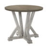 Koe Counter Height Table, 48 Inch Brown Round Top, White Pedestal Base