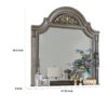 Recus Dresser Mirror, 49 Inch Floral Arched Shape, Gray Solid Wood