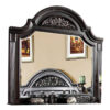 Recus Dresser Mirror, 49 Inch Carved Floral Walnut Brown Solid Wood