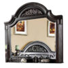 Recus Dresser Mirror, 49 Inch Carved Floral Walnut Brown Solid Wood