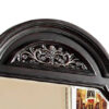 Recus Dresser Mirror, 49 Inch Carved Floral Walnut Brown Solid Wood
