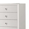 Tory Tall Dresser Chest, 5 Drawers w Bronze Knobs, Textured White Wood