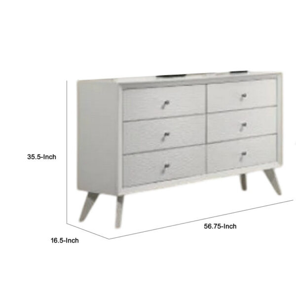 150220266992325121d44.jpeg Tory Wide Dresser, 6 Drawers w Bronze Knobs, Textured White Wood