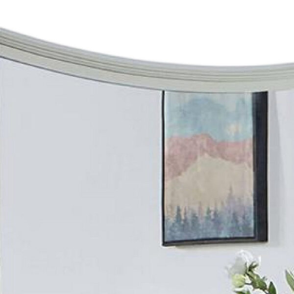 Roly Dresser Mirror, 37 Inch Gray Rectangular Solid Wood Molded Frame