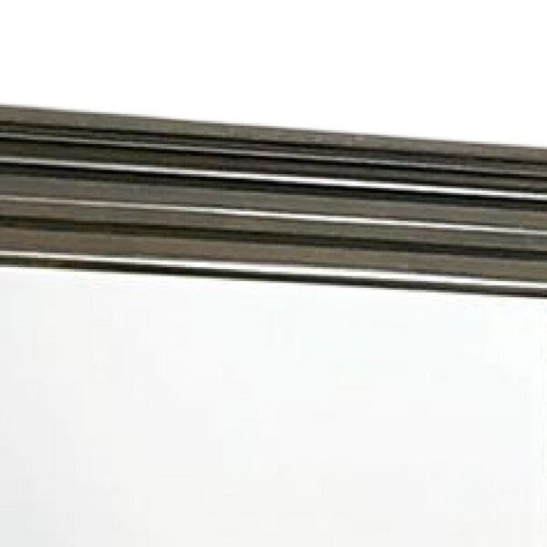 Revy Dresser Mirror, 43 Inch Gray Rubberwood Frame, Crown Molding