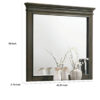 Revy Dresser Mirror, 43 Inch Gray Rubberwood Frame, Crown Molding
