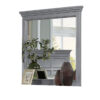 Lile Dresser Mirror w Crown Molding Frame, 42 Inch Gray Solid Wood