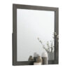 Aliso Dresser Mirror, Modern Metallic Gray Solid Wood Frame, 38 Inch