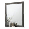 Aliso Dresser Mirror, Modern Metallic Gray Solid Wood Frame, 38 Inch