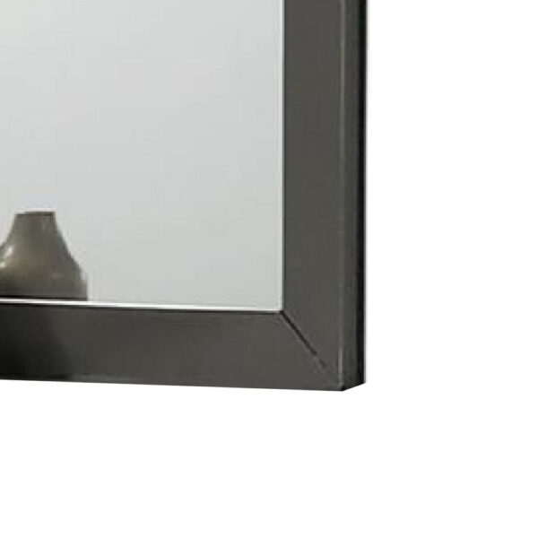 Aliso Dresser Mirror, Modern Metallic Gray Solid Wood Frame, 38 Inch