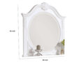 Aleci Dresser Mirror, 42 Inch Carved Frame, Classic White Solid Wood